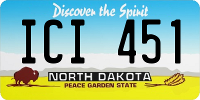ND license plate ICI451