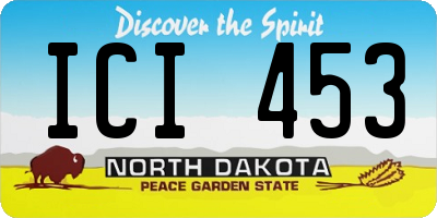 ND license plate ICI453