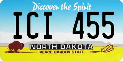 ND license plate ICI455