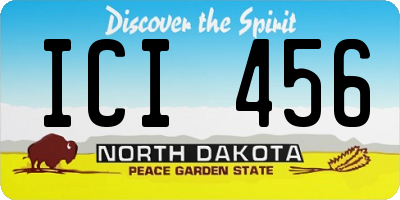 ND license plate ICI456