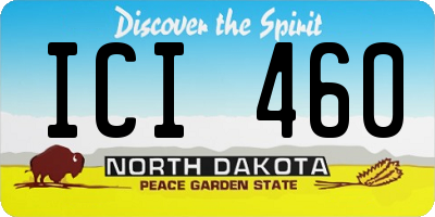ND license plate ICI460