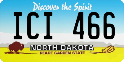 ND license plate ICI466