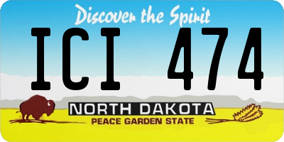 ND license plate ICI474
