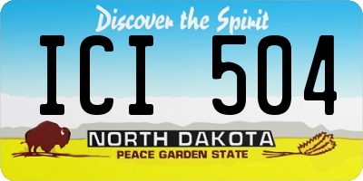 ND license plate ICI504