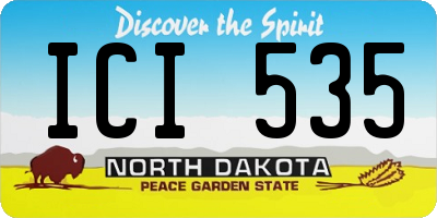 ND license plate ICI535