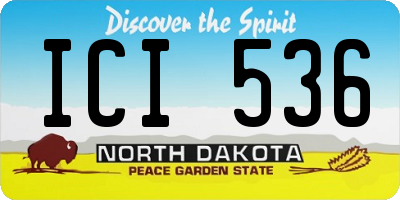 ND license plate ICI536