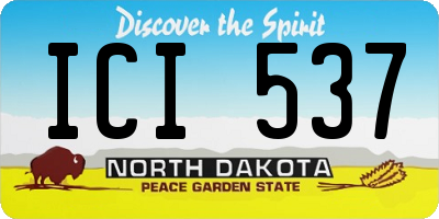 ND license plate ICI537