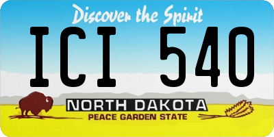 ND license plate ICI540