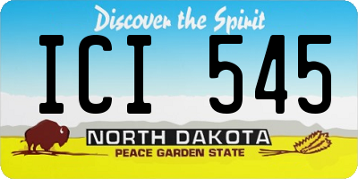 ND license plate ICI545