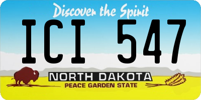 ND license plate ICI547