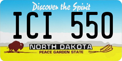 ND license plate ICI550