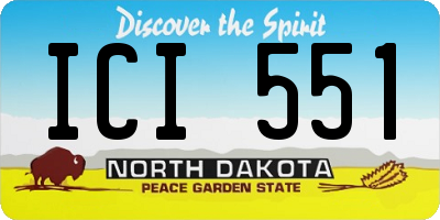 ND license plate ICI551