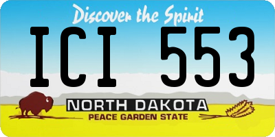 ND license plate ICI553