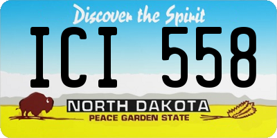 ND license plate ICI558