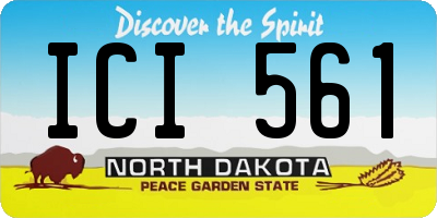 ND license plate ICI561
