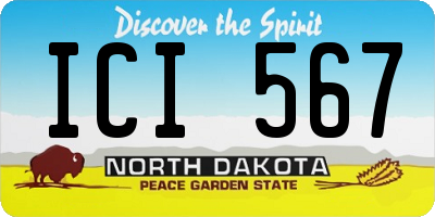 ND license plate ICI567