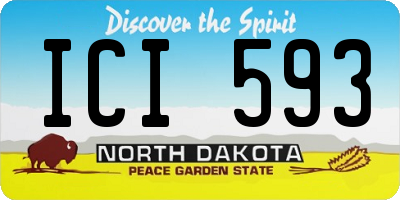 ND license plate ICI593