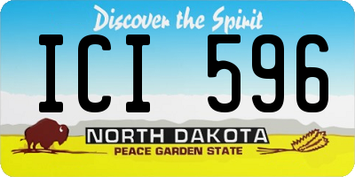 ND license plate ICI596