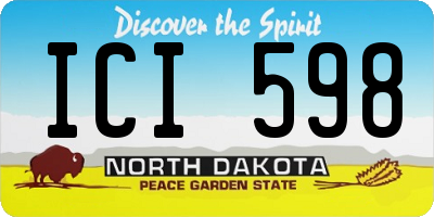 ND license plate ICI598
