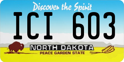 ND license plate ICI603