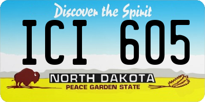 ND license plate ICI605