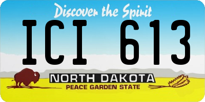 ND license plate ICI613