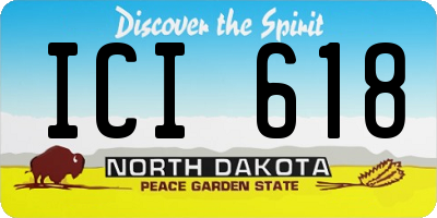 ND license plate ICI618