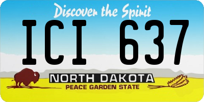 ND license plate ICI637