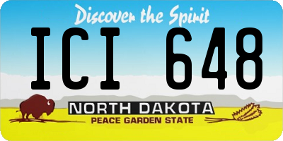 ND license plate ICI648