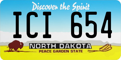 ND license plate ICI654