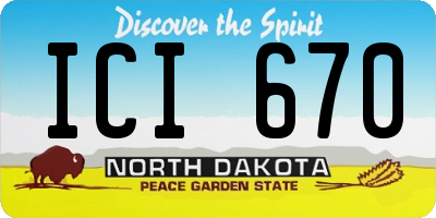 ND license plate ICI670