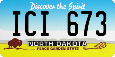 ND license plate ICI673