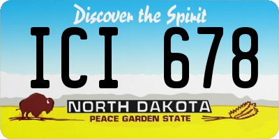 ND license plate ICI678