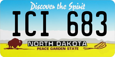 ND license plate ICI683