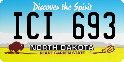 ND license plate ICI693