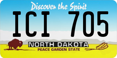 ND license plate ICI705
