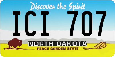 ND license plate ICI707
