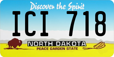 ND license plate ICI718