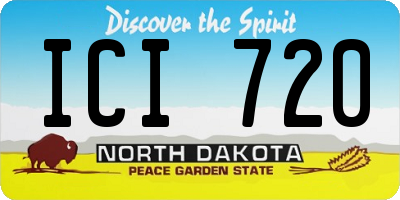 ND license plate ICI720