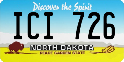 ND license plate ICI726