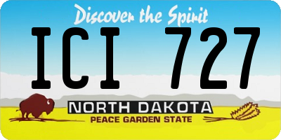 ND license plate ICI727