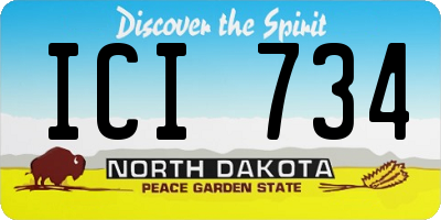 ND license plate ICI734