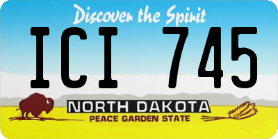 ND license plate ICI745