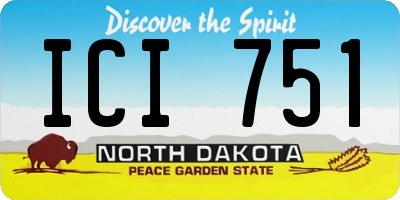 ND license plate ICI751