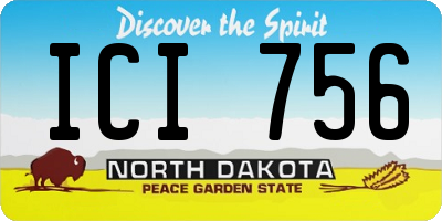 ND license plate ICI756