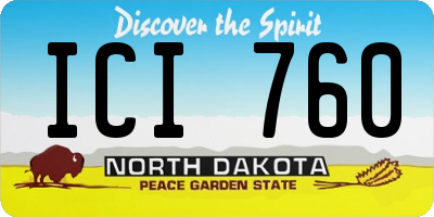 ND license plate ICI760