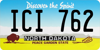 ND license plate ICI762