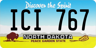 ND license plate ICI767