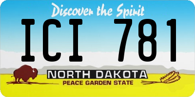 ND license plate ICI781
