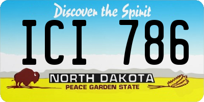 ND license plate ICI786